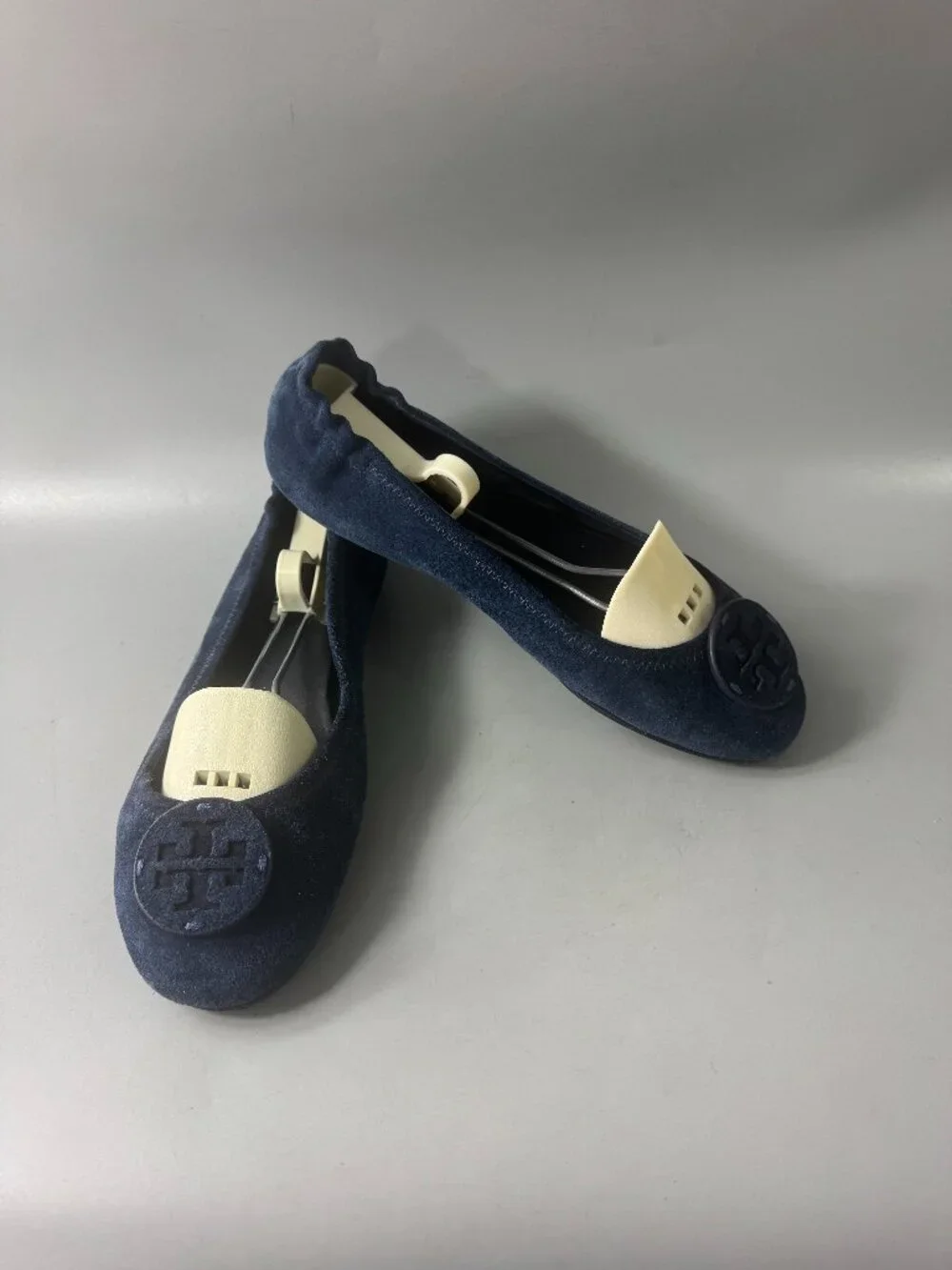 Tory Burch Navy Blue Suede Flats, Size 9 M